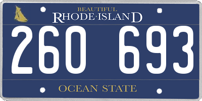 RI license plate 260693
