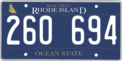 RI license plate 260694