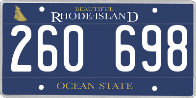 RI license plate 260698