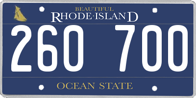 RI license plate 260700