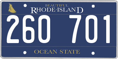 RI license plate 260701