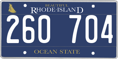 RI license plate 260704