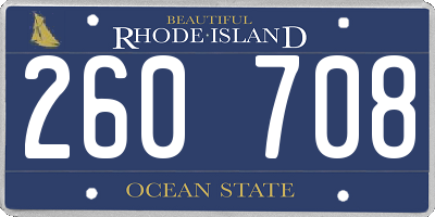 RI license plate 260708