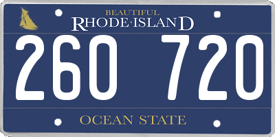RI license plate 260720