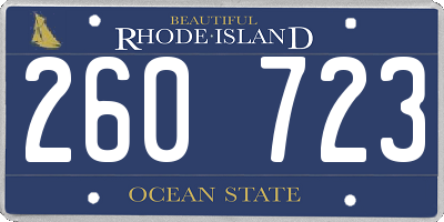RI license plate 260723
