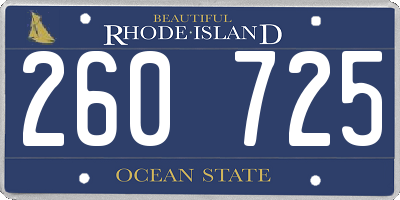 RI license plate 260725