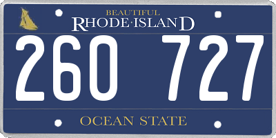 RI license plate 260727