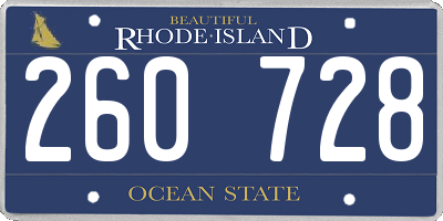 RI license plate 260728