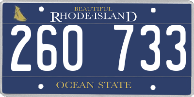 RI license plate 260733