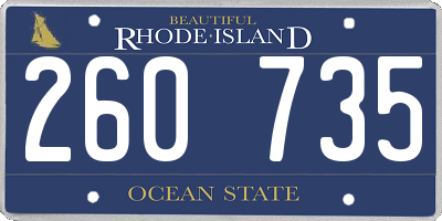 RI license plate 260735