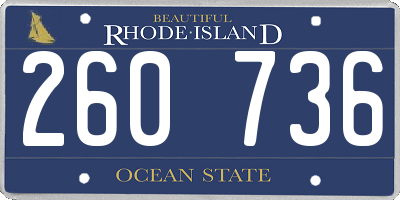 RI license plate 260736