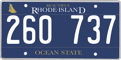 RI license plate 260737