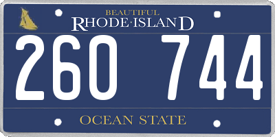 RI license plate 260744