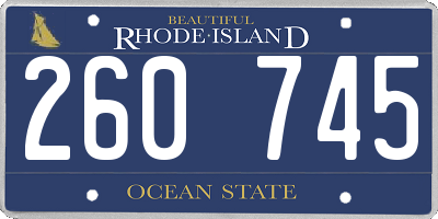 RI license plate 260745