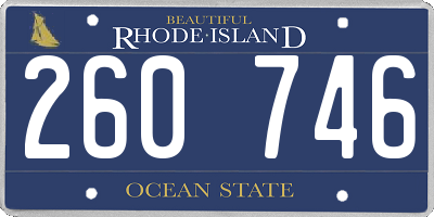 RI license plate 260746