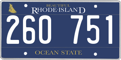 RI license plate 260751
