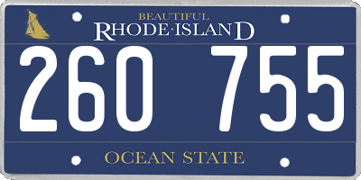 RI license plate 260755