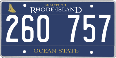 RI license plate 260757