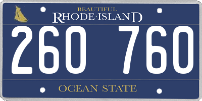 RI license plate 260760