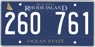 RI license plate 260761