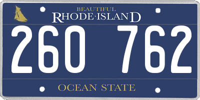 RI license plate 260762