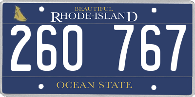 RI license plate 260767