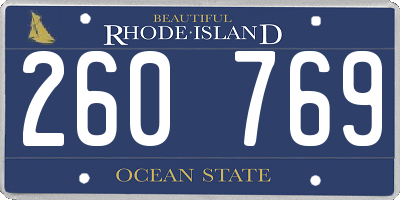 RI license plate 260769