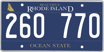 RI license plate 260770