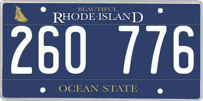 RI license plate 260776