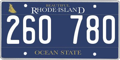 RI license plate 260780