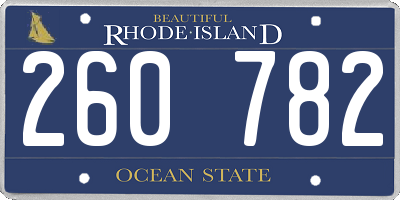 RI license plate 260782