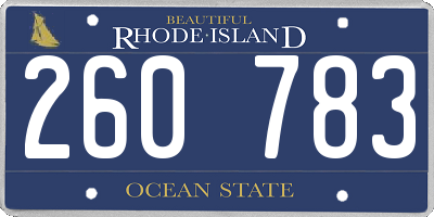 RI license plate 260783