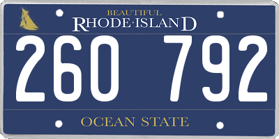 RI license plate 260792