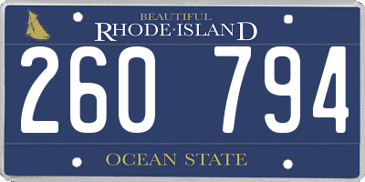RI license plate 260794