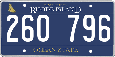 RI license plate 260796