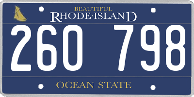 RI license plate 260798