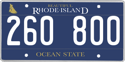 RI license plate 260800