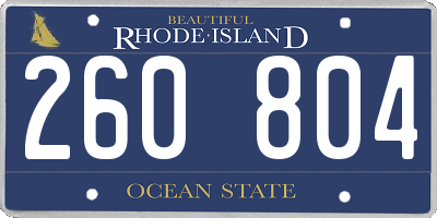 RI license plate 260804