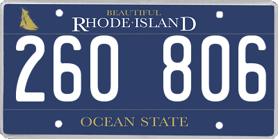 RI license plate 260806