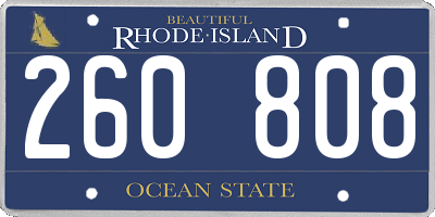 RI license plate 260808