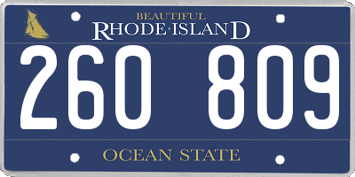 RI license plate 260809