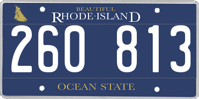 RI license plate 260813