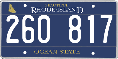 RI license plate 260817
