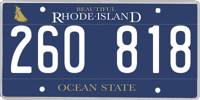 RI license plate 260818