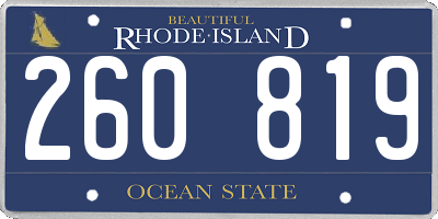 RI license plate 260819