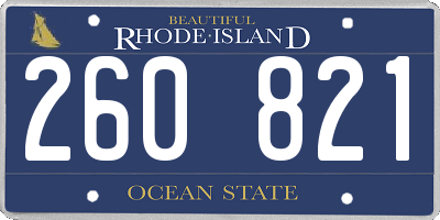RI license plate 260821