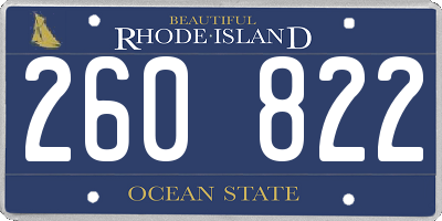 RI license plate 260822