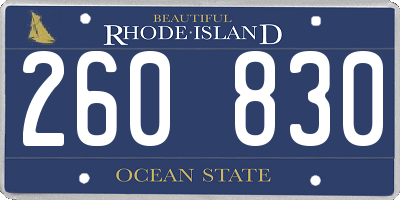 RI license plate 260830