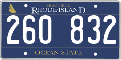 RI license plate 260832