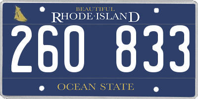 RI license plate 260833